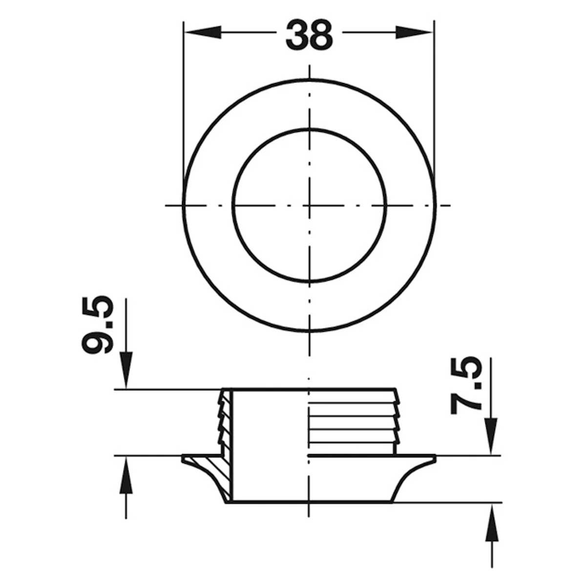 PUSH-LOCK ROSETTE D38x17 PL/MNP - Image 2