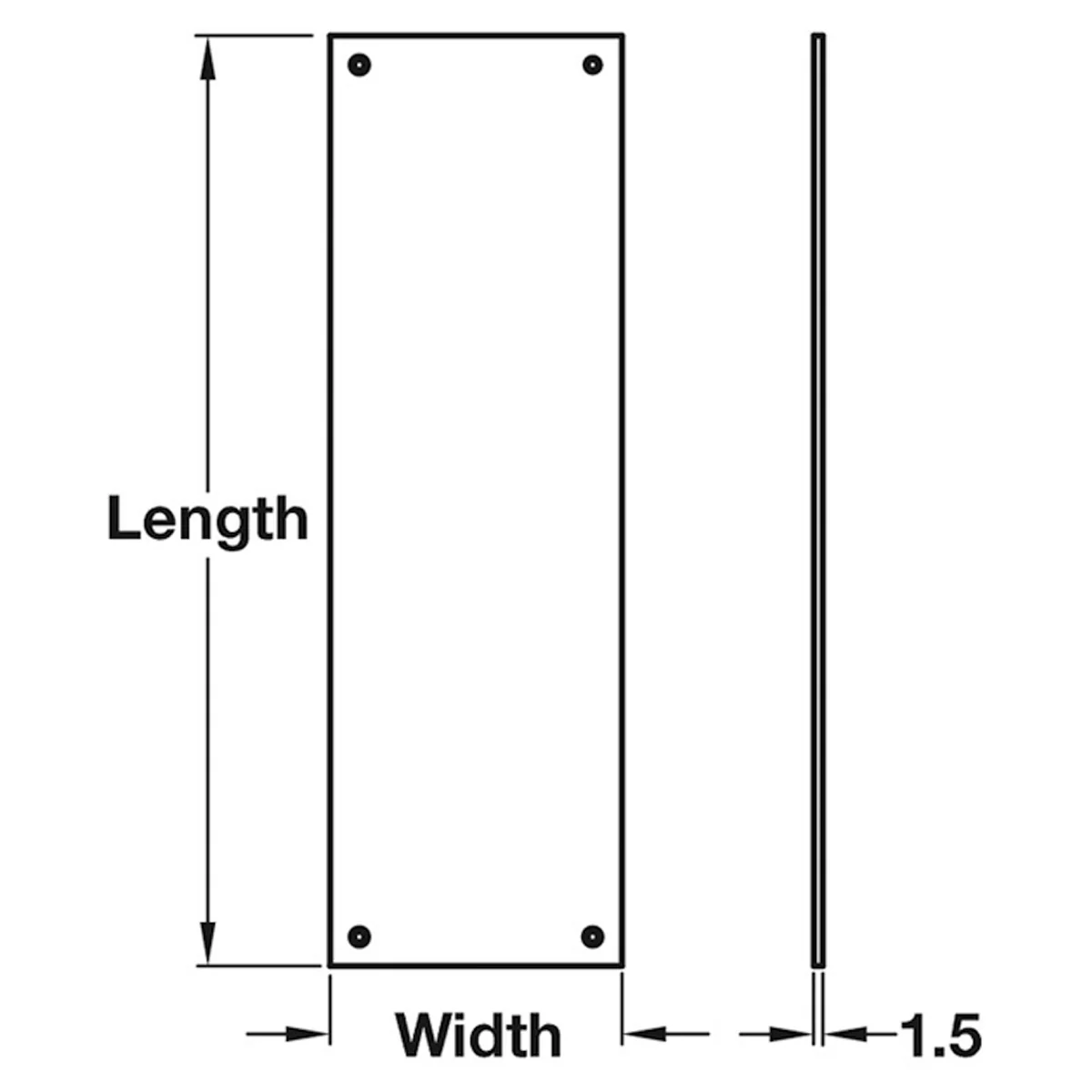 PUSH PLATE SQUARE 75x325 ALU/SAT - Image 2