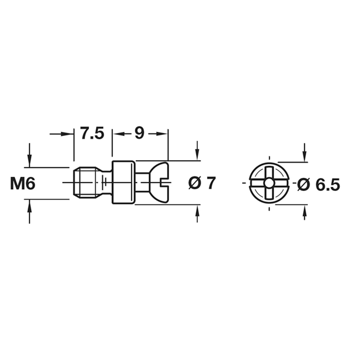 RAFIX M6 CON BOLT M6x16.5 BRI x100 - Image 2