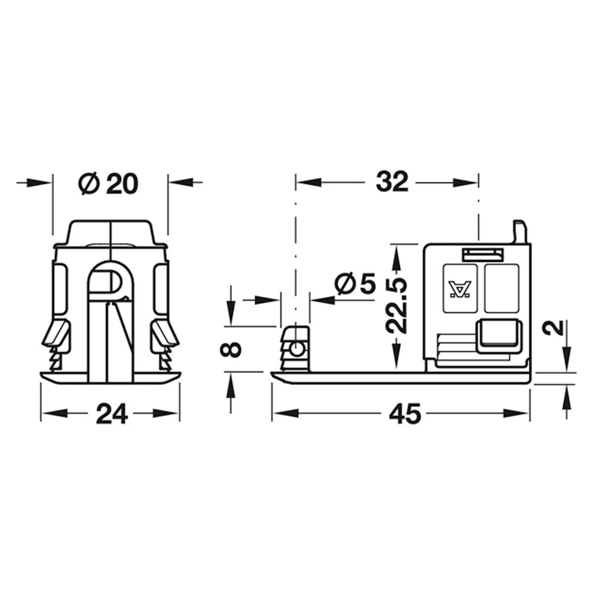 RAFIX 20HC CON HOUSING PZ2 BLK x100 - Image 2