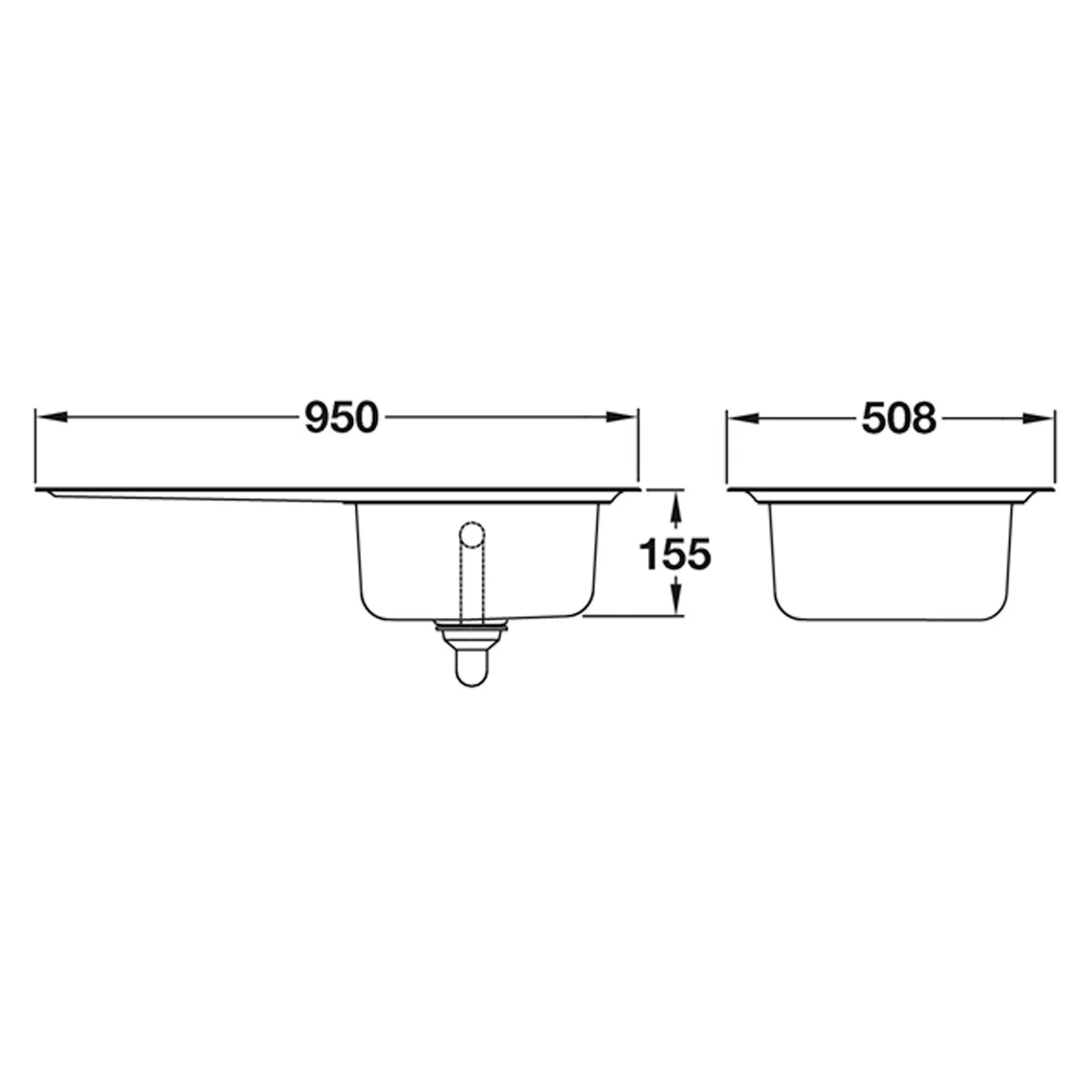RMASTER GLENDALE SINK 950x508x155 - Image 2