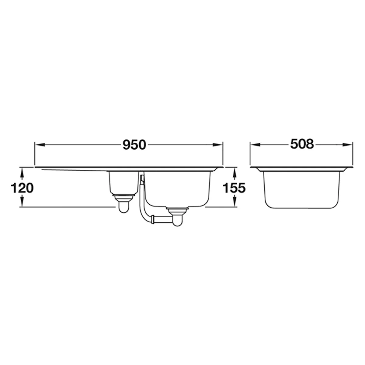 RMASTER MICHIGAN 1½ SINK 950x508 SS - Image 2