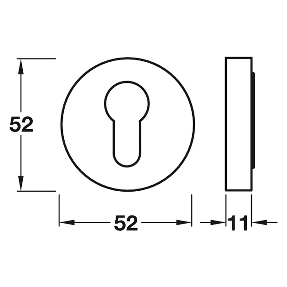 RO12 ESCUTCHEON RND CYL D52x11 MBK - Image 2