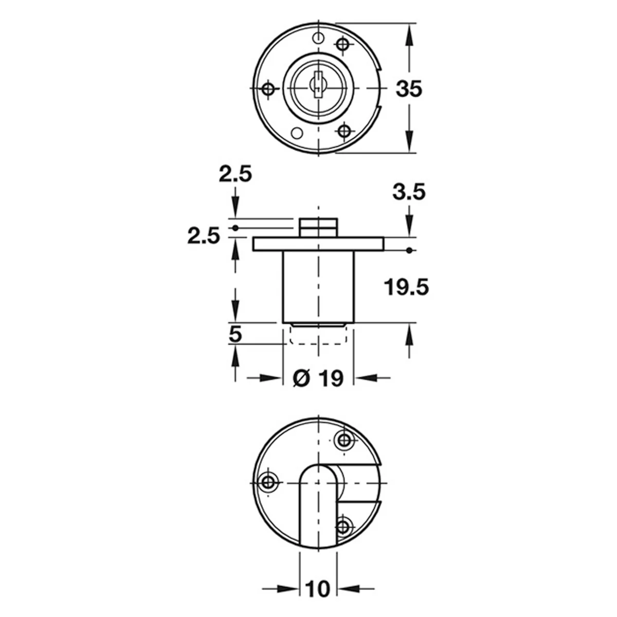 RONDELL CYL LOCK D19 RND ZA/MNP - Image 2