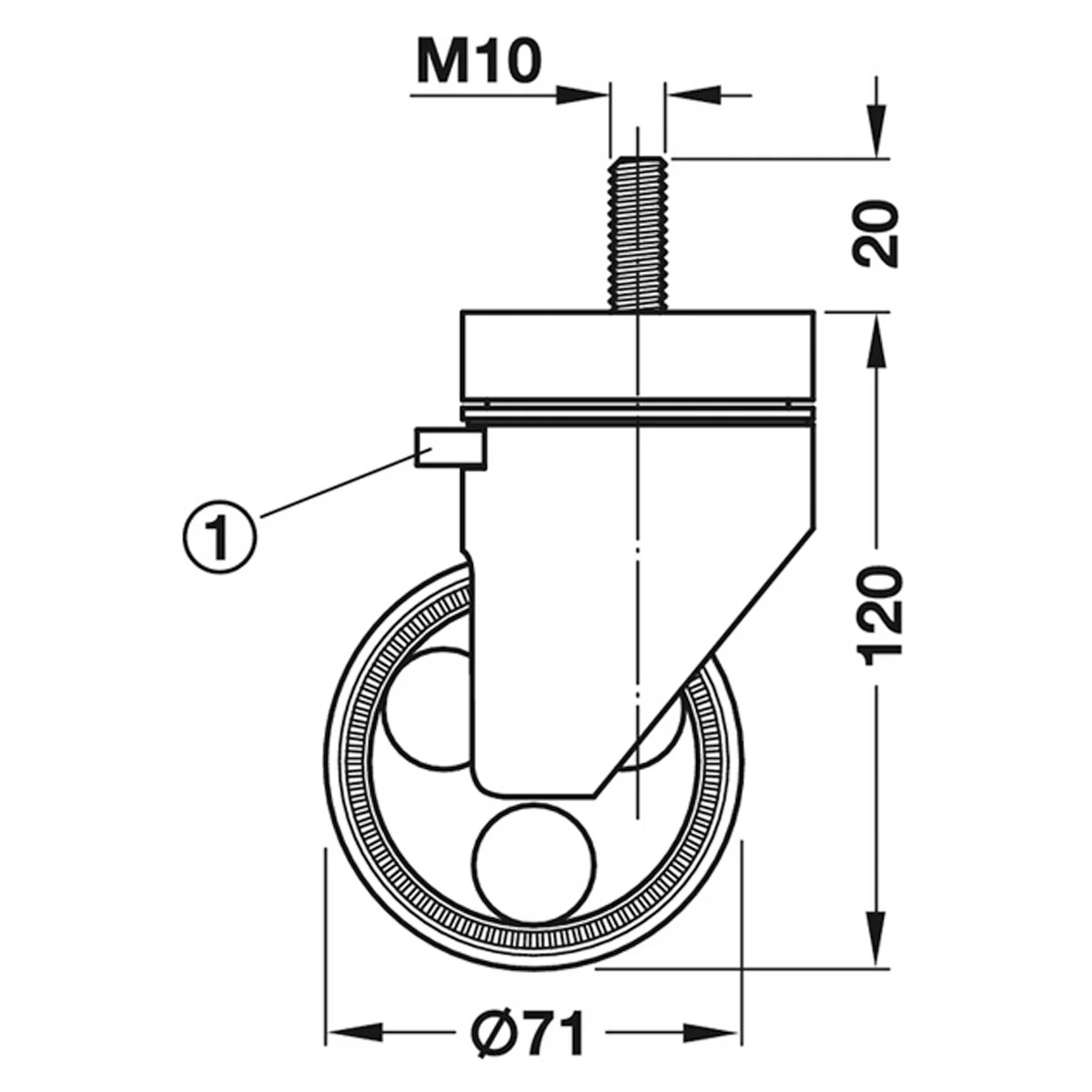 RONDELLA SWIVEL CASTOR BLK PLA - Image 2