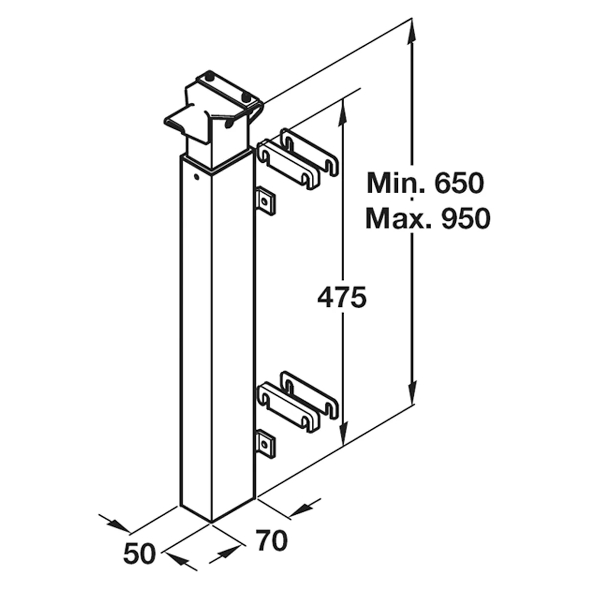 ROPOX ADJUSTABLE LEG ST/WHI - Image 2