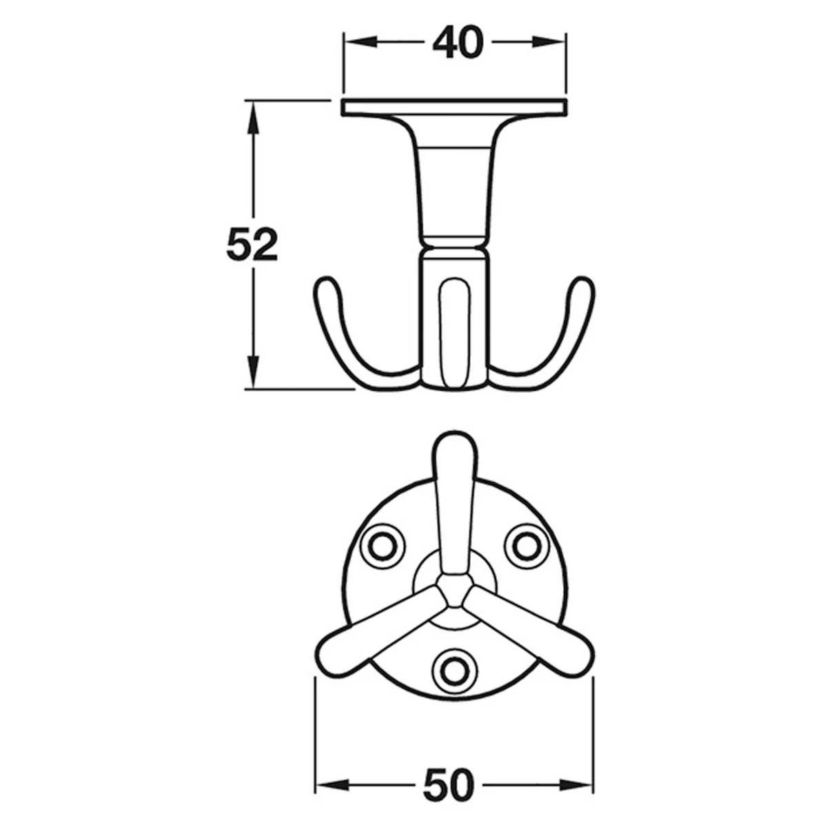 ROTATING CEILING HOOK 3 ALU/POL - Image 2