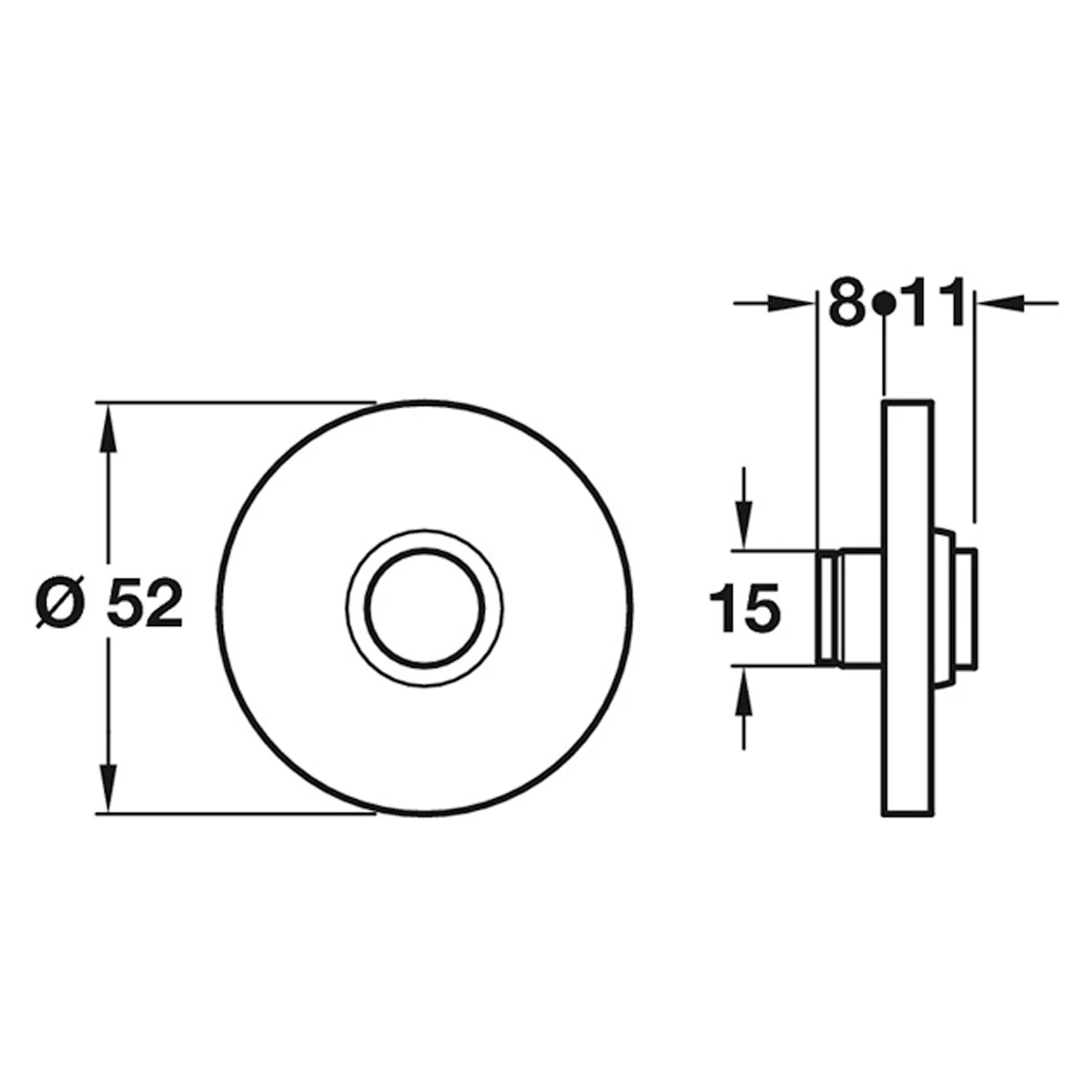 ROUND BELL PUSH D50x27 SSS - Image 2