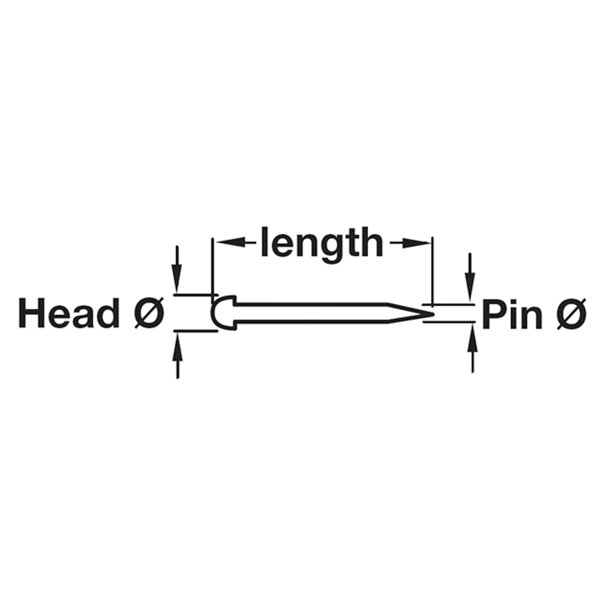ROUND HEAD METAL PIN D3.0x15 ST/BP - Image 2
