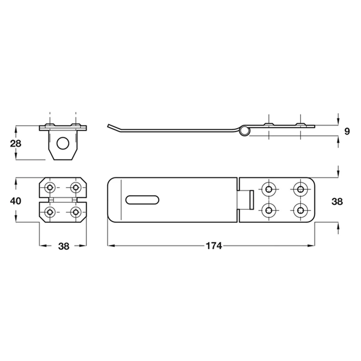 SAFETY HASP+STAPLE 174 ST/BLK - Image 2