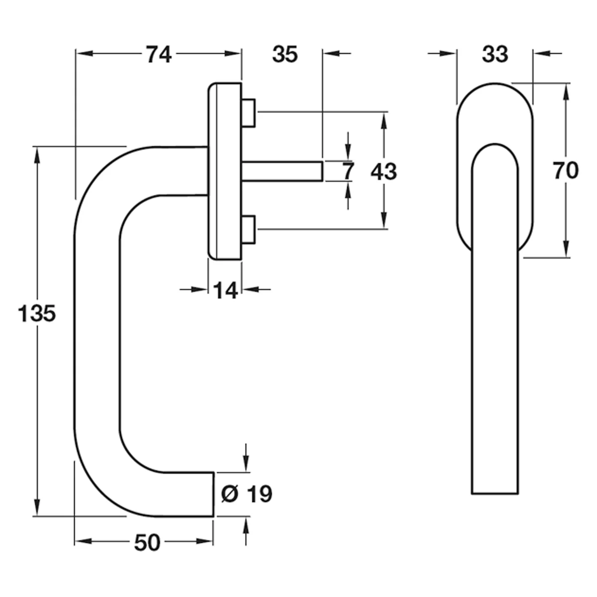SARIA-K  WINDOW HANDLE 7 SSS - Image 2