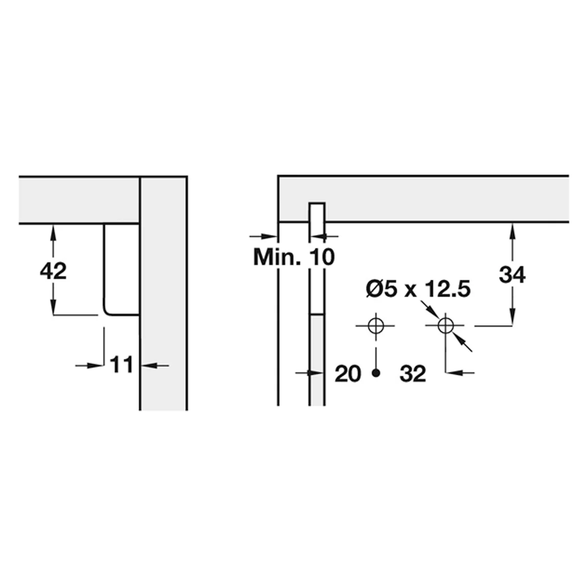 SCARPI-4 CABINET HANGER EUR LH ZP - Image 2
