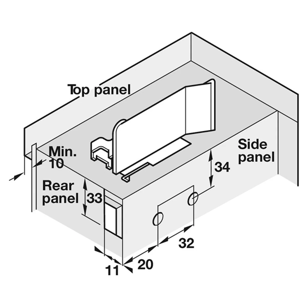SCARPI-4 CABINET HANGER LH ST/ZP - Image 2