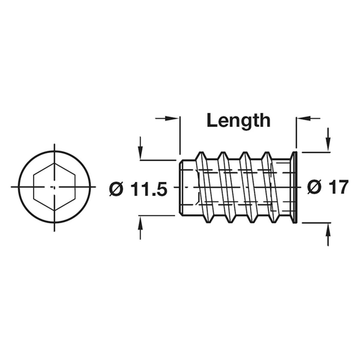 SCREW-IN SLEEVE SW10 D17x25 GLV x100 - Image 2