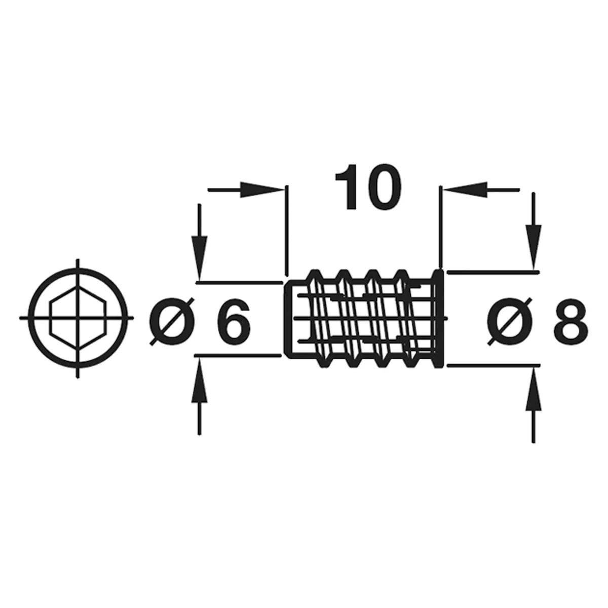 SCREW-IN SLEEVE SW04 D08x10 BS x100 - Image 2
