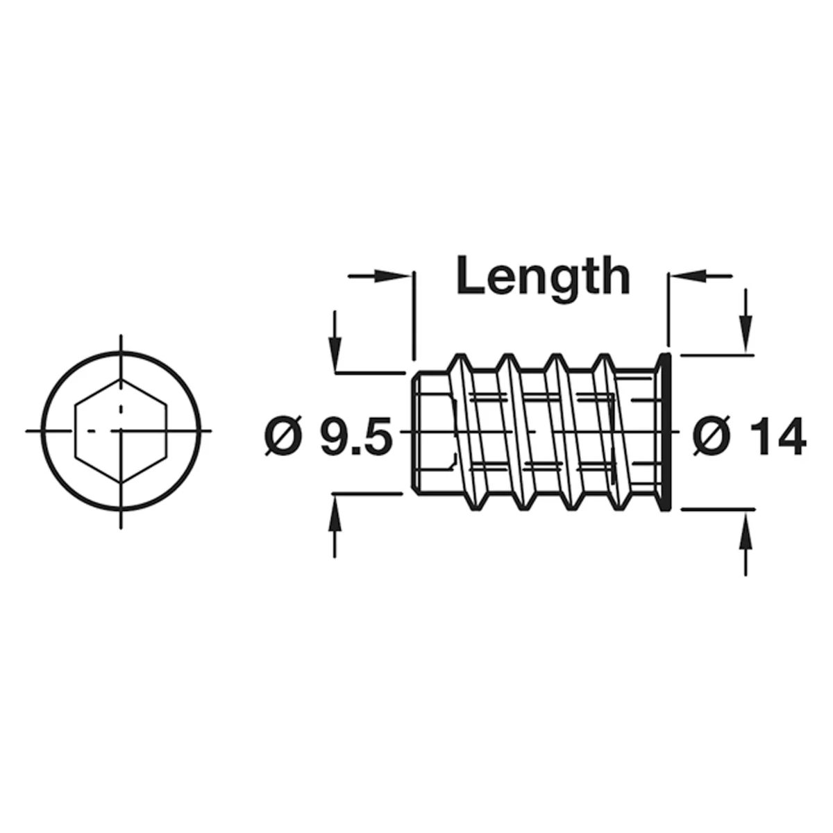 SCREW-IN SLEEVE SW08 D14x15 ZP x100 - Image 2
