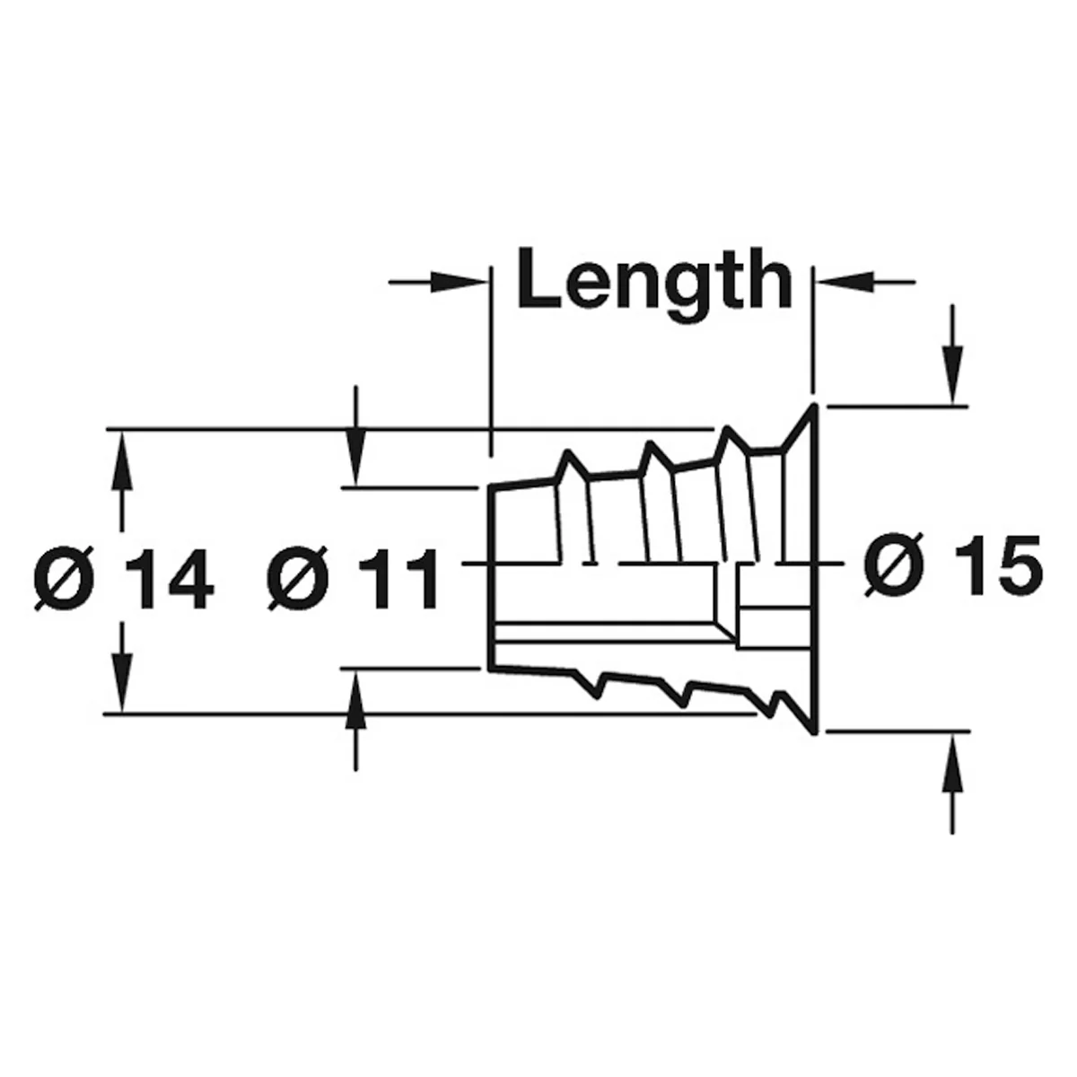 SCREW IN SLEEVE SW8 D15x13 BZP x100 - Image 2