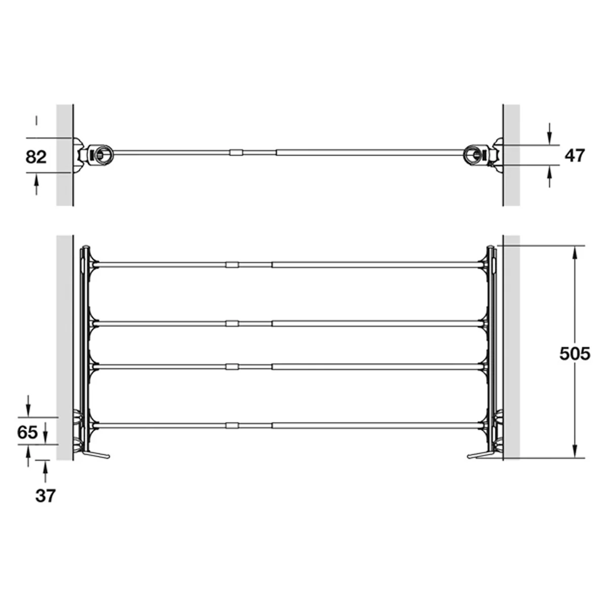 SERVETTO PULL-OUT ADJ 600-1000 WHI - Image 2