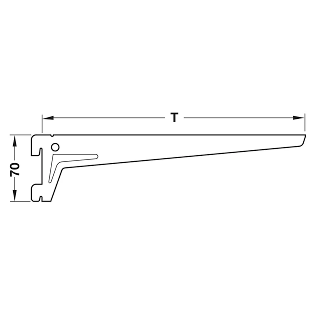 SHELF BRACKET 2HOOK 70x230 WHI - Image 2