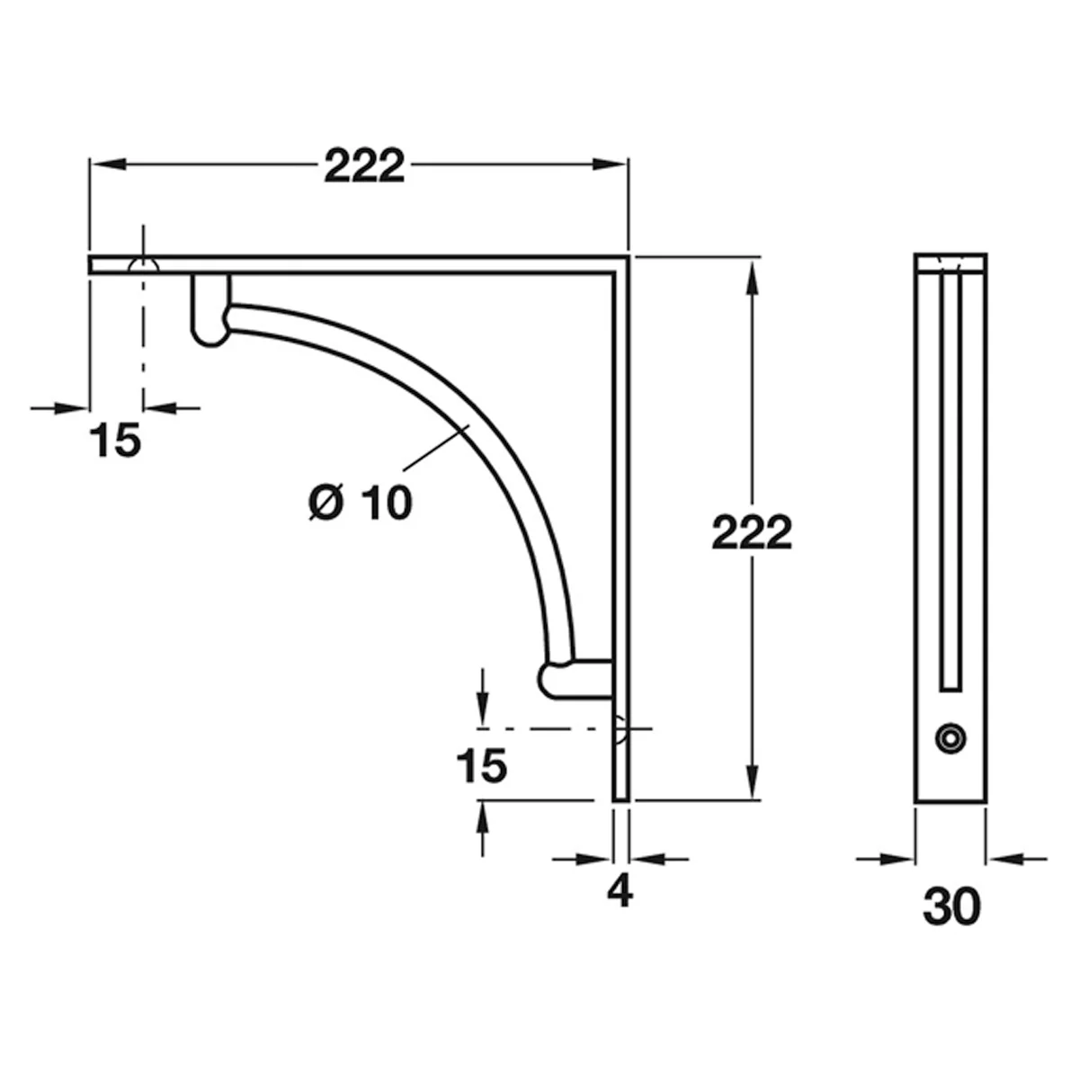 SHELF BRACKET 30x222x222 ST/PC - Image 2