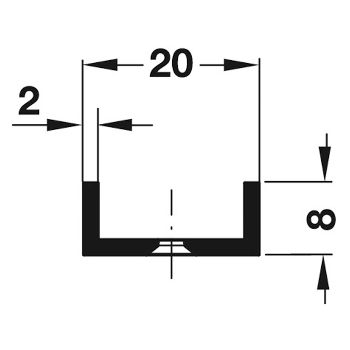 SHELF SUPP STRIP SCREW 20x3500 SAA - Image 2