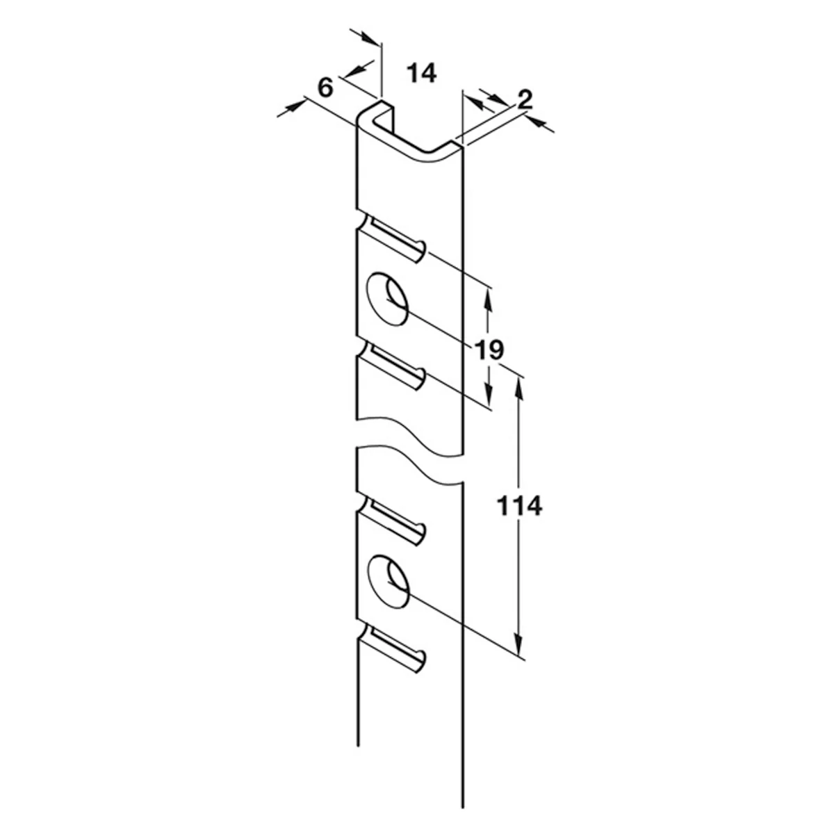SHELF SUPP STRIP U HD 1829 ST/MBN - Image 2