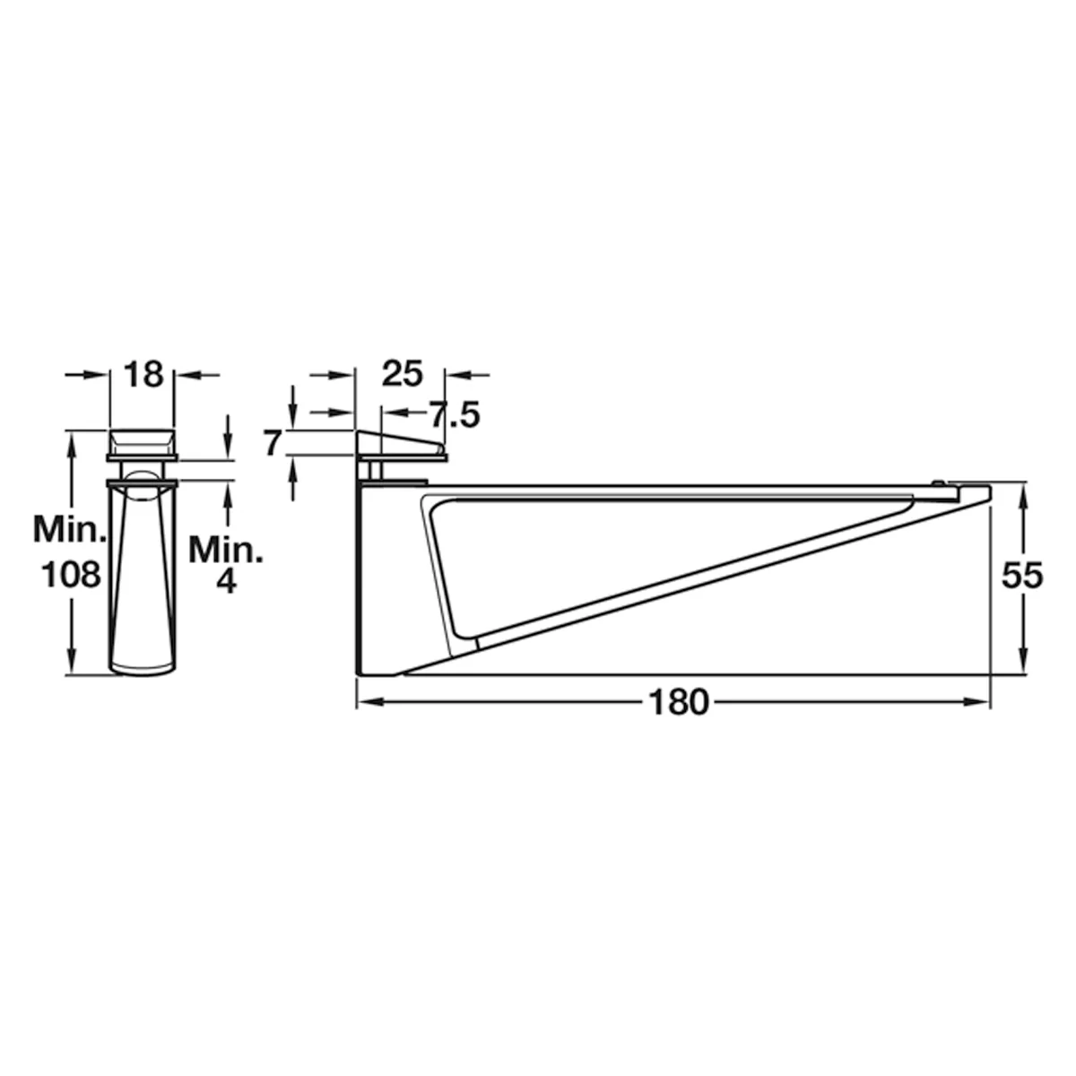 SHELF SUPPORT 4-45 180x55x18 DC/SSE - Image 2