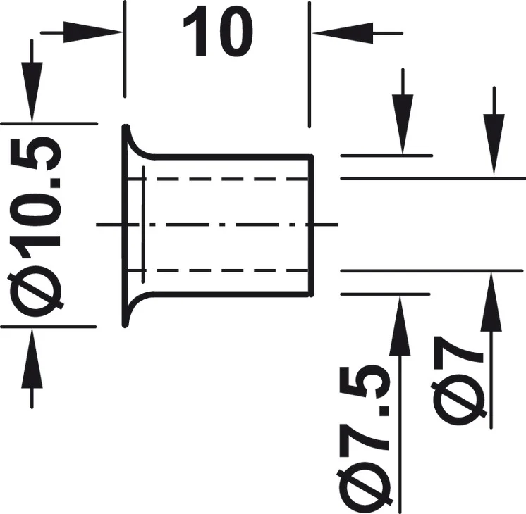 Shelf Support Socket 8mm x 10mm – Bronze Plated - Image 3