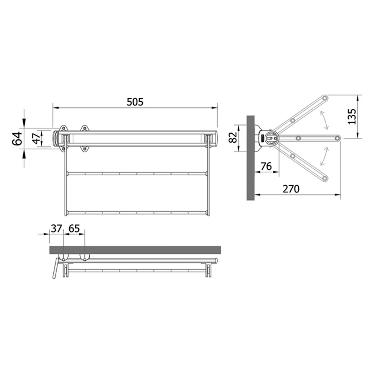 SHOE RACK FOLD PULL 64x76x505 WHI - Image 2