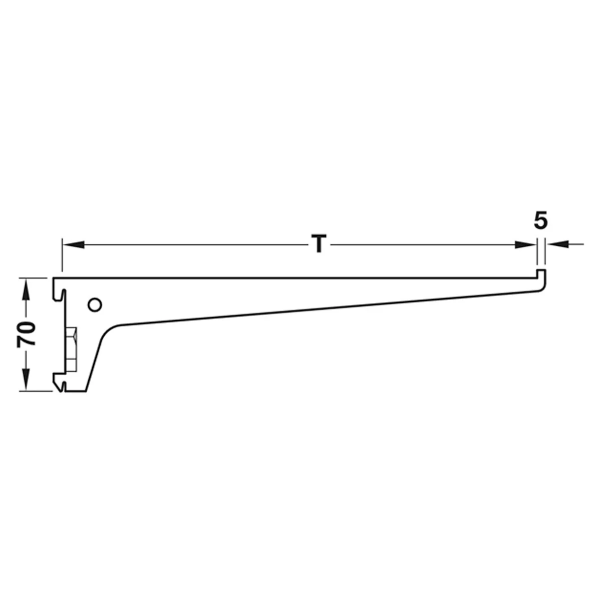 SHOPTEC BRACKET 2HOOK 55KG 400 SLV - Image 2