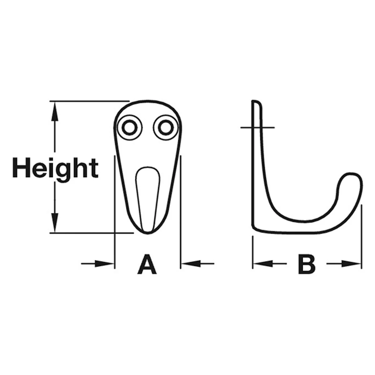 SINGLE COAT HOOK 42x21x35 ALU/POL - Image 2