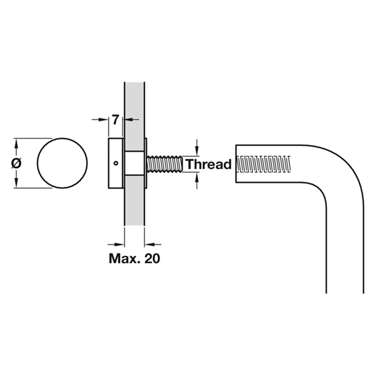 SINGLE SIDED FIXING BOLT D16 M6 SSS - Image 2