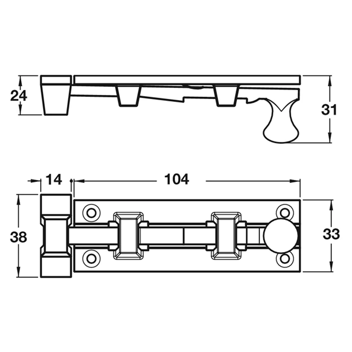 SLIDE ACTION BOLT STRAIGHT 100 BLK - Image 2