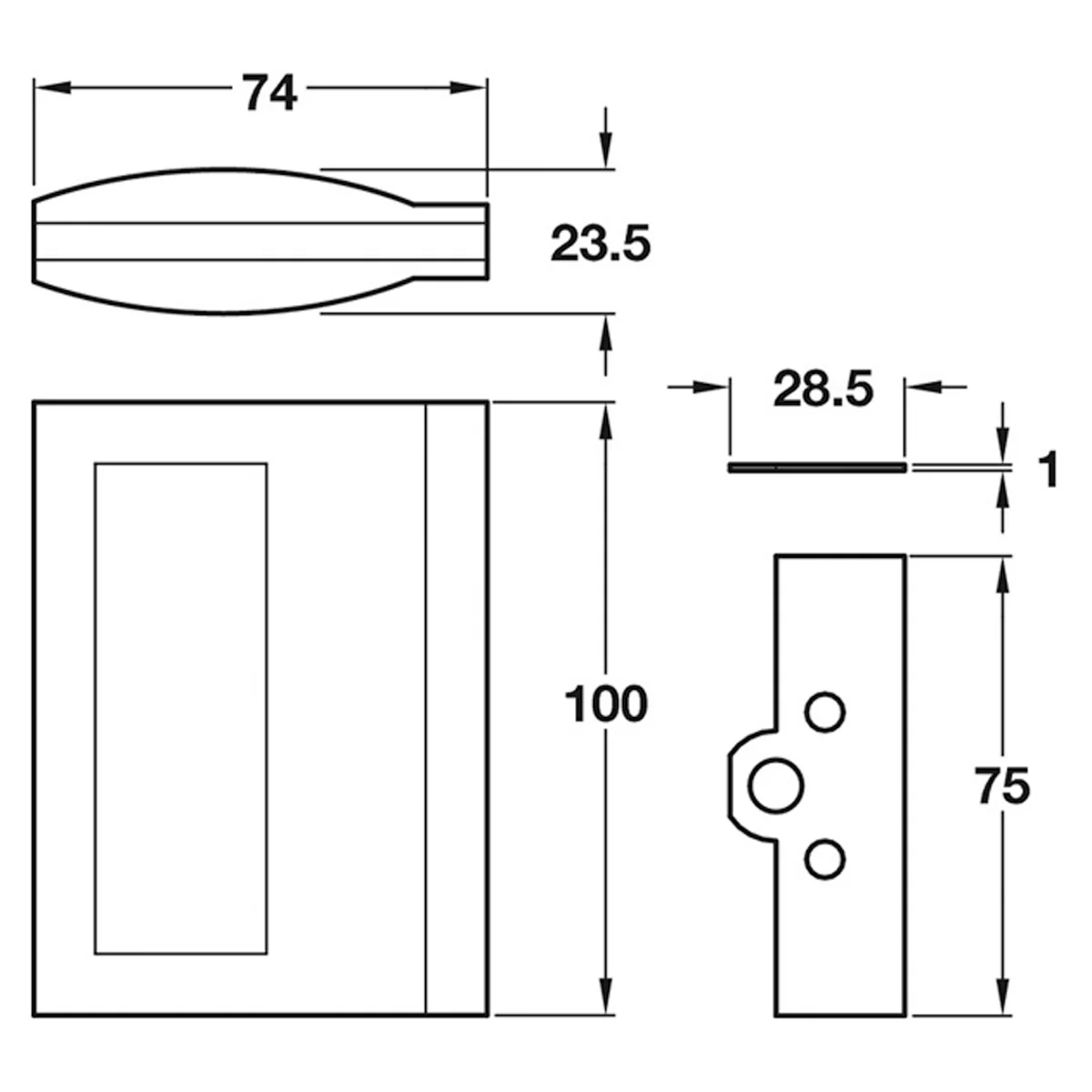 SLIDO PKT GLASS DOOR HND 100x74 SAA - Image 2