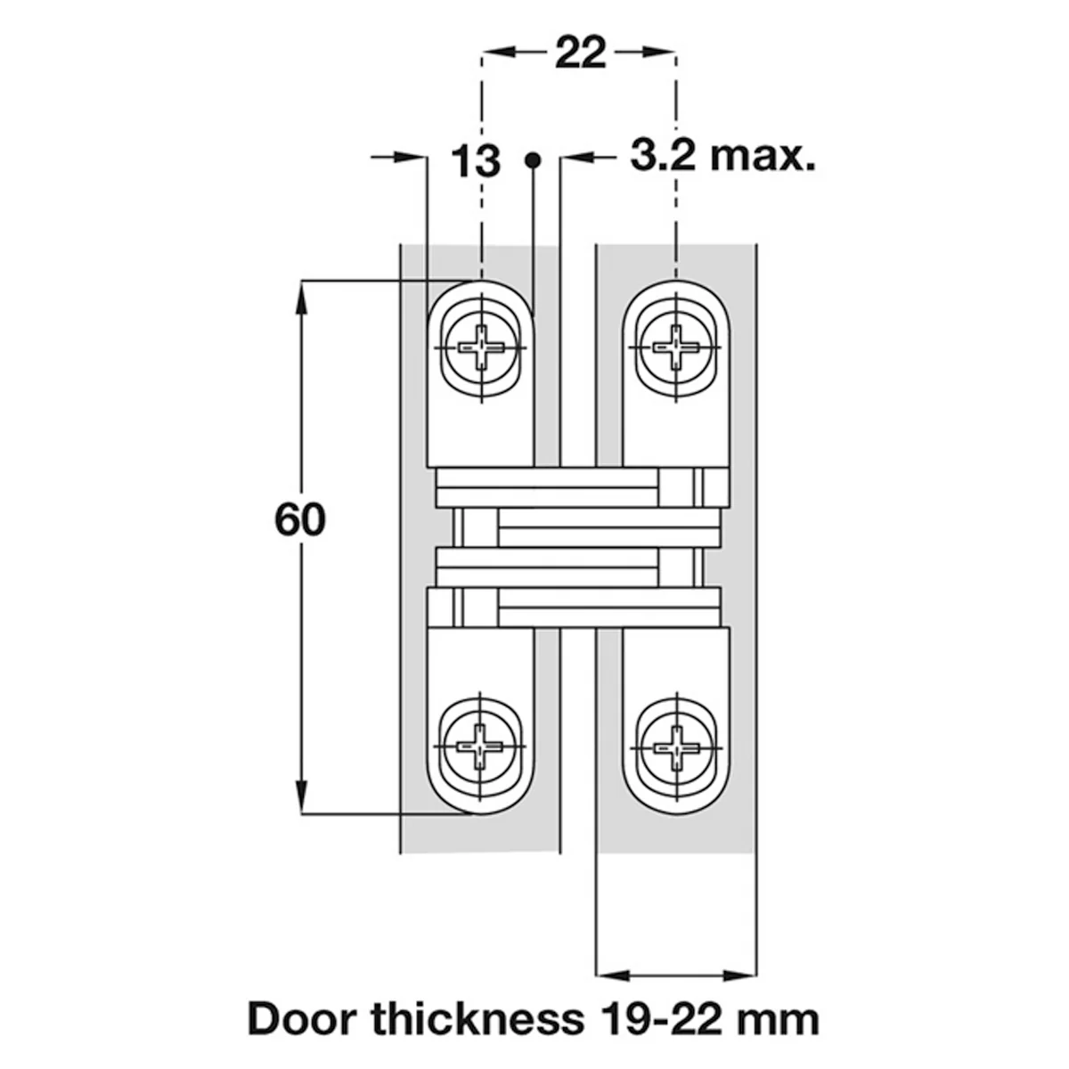 SOSS HINGE 204A 35x60 ZA/BP - Image 2