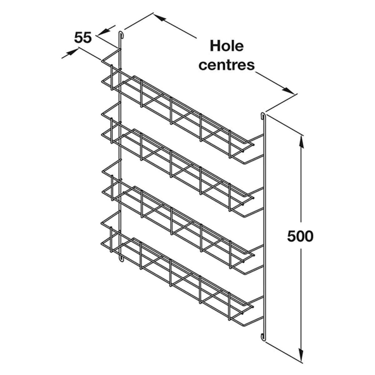 SPICE RACK 4 TIER 55x500x395 ST/CP - Image 2