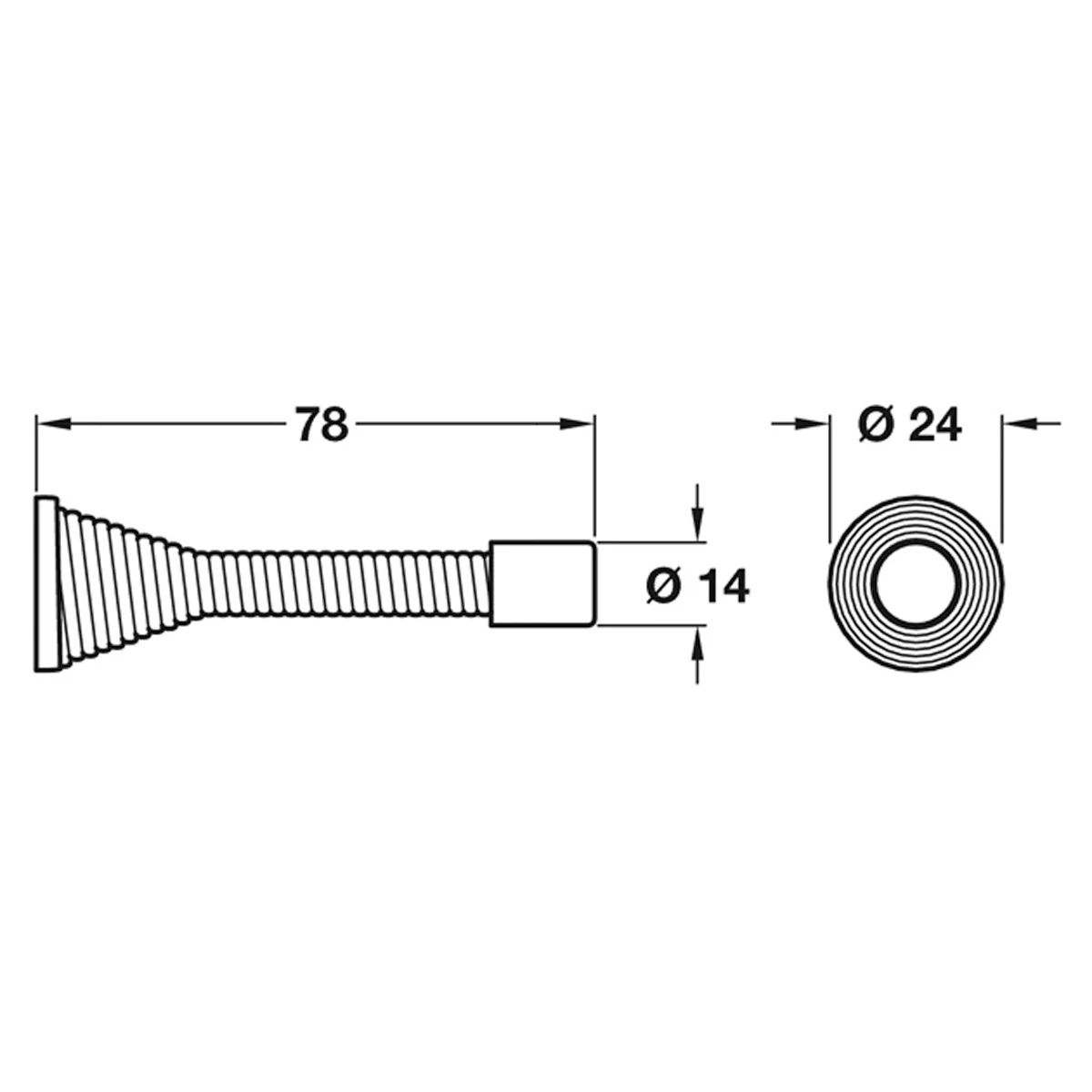 SPRING DOOR STOP D25x81 ST/ZP - Image 2