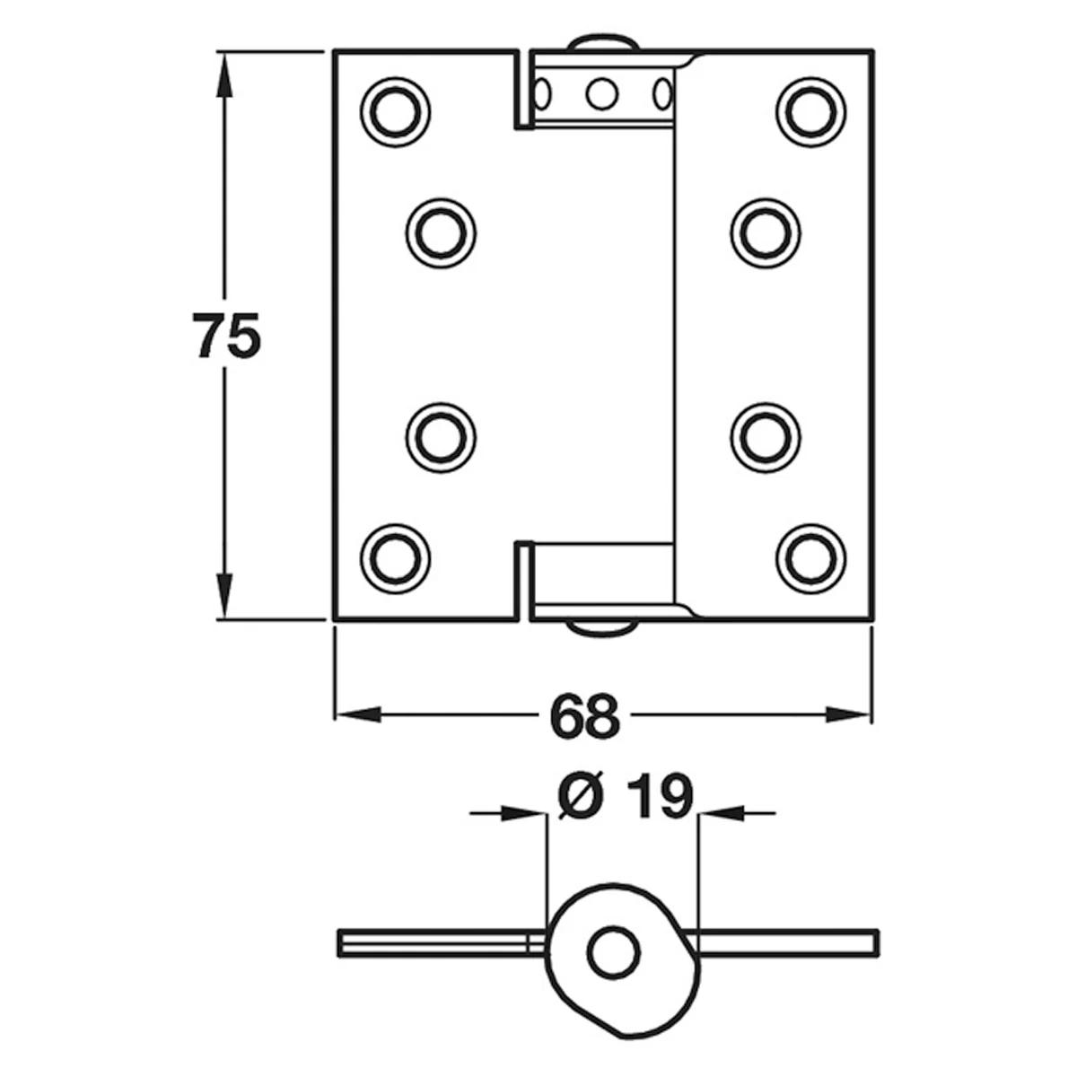 SPRING HINGE SA 68x75 10KG ST/SLV - Image 2