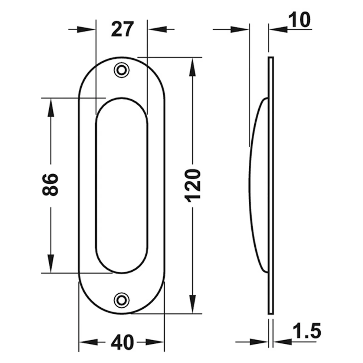 STARTEC FLUSH PHANDLE 120x40 SSS - Image 2