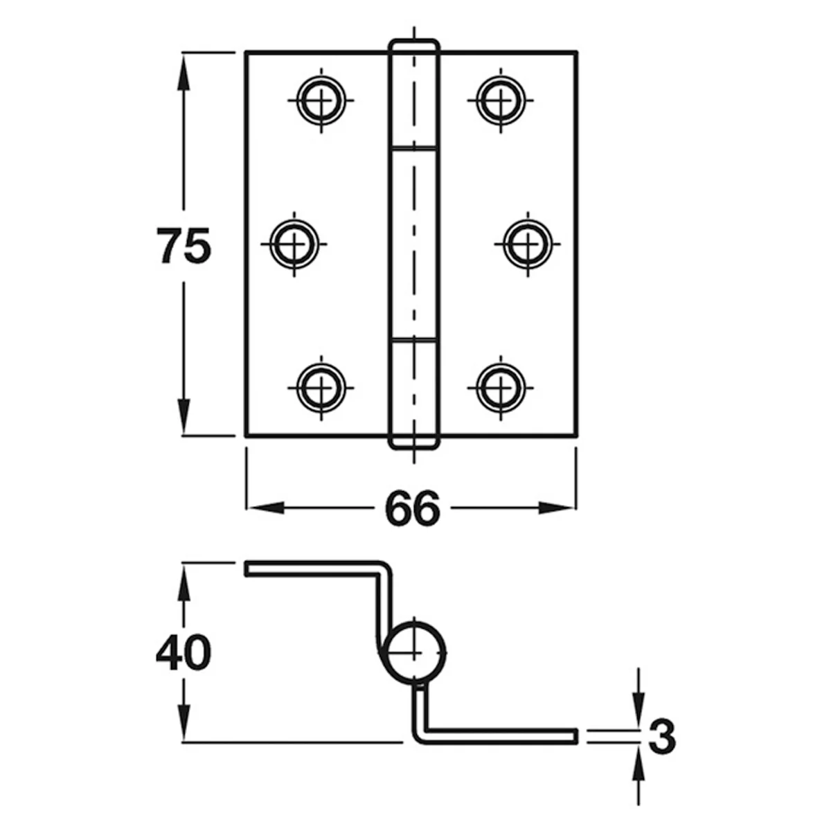 STORMPROOF HINGE 66x75 HD BRS/POL - Image 2