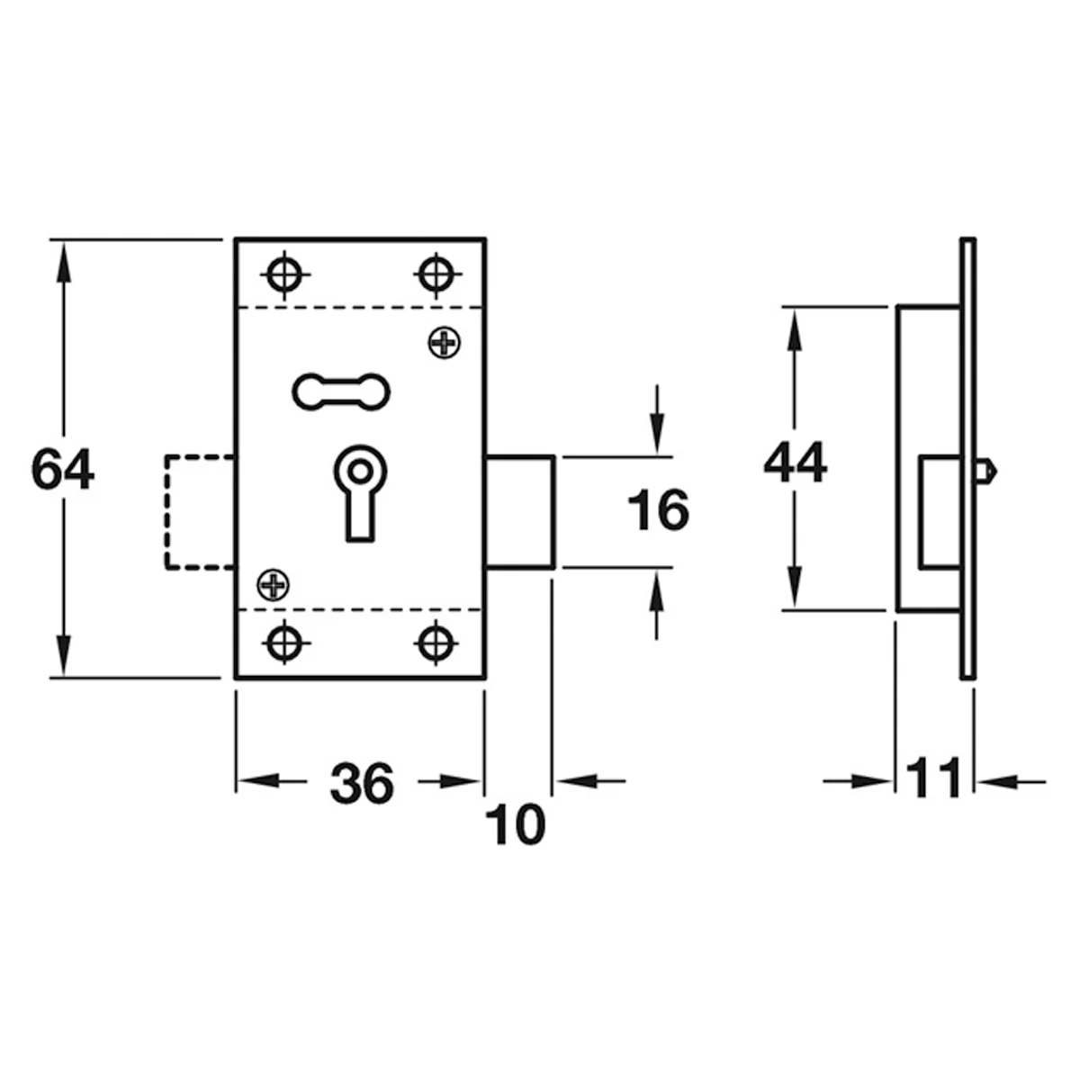 STR CUPBOARD RIM LOCK DIF BRS/SAND - Image 2