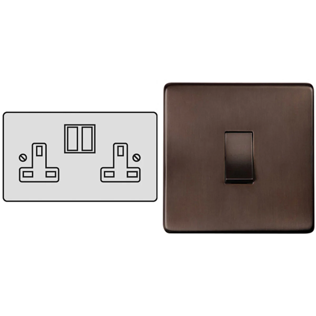 STR S/SOCKET 13A DBL BRZ/BLK