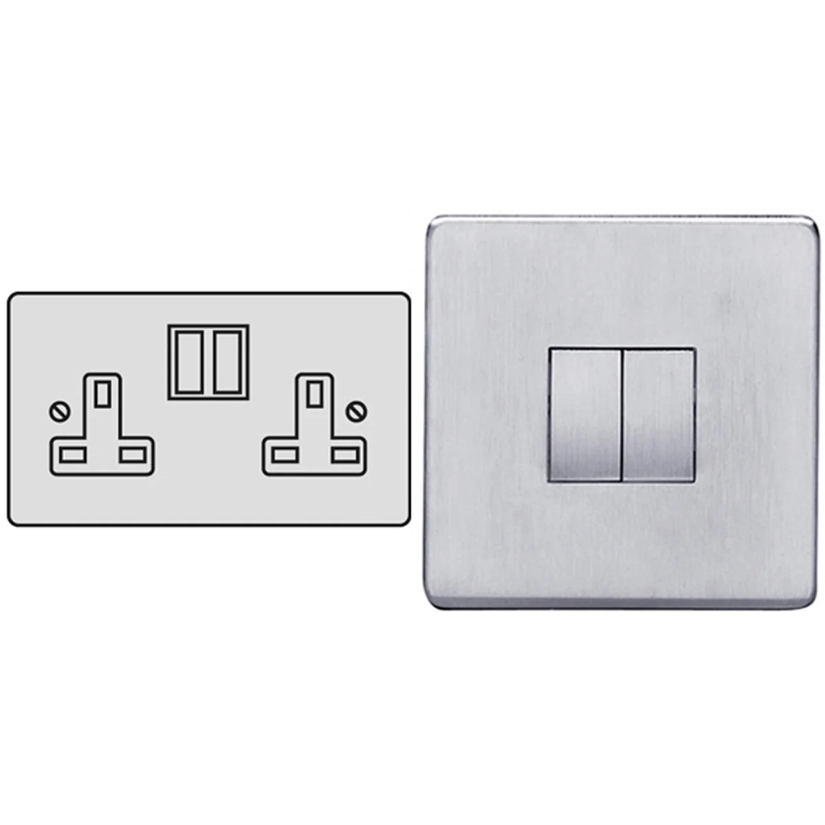 STR S/SOCKET 13A DBL SCP/WHI