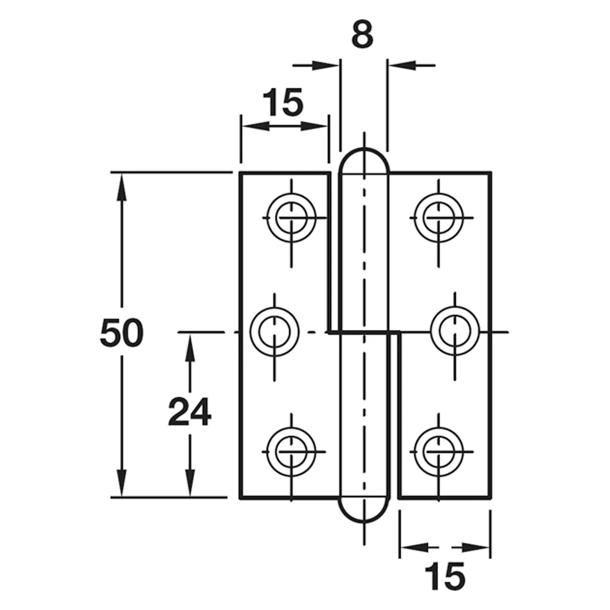 STRAIGHT HINGE 50 ST/NP RH - Image 2