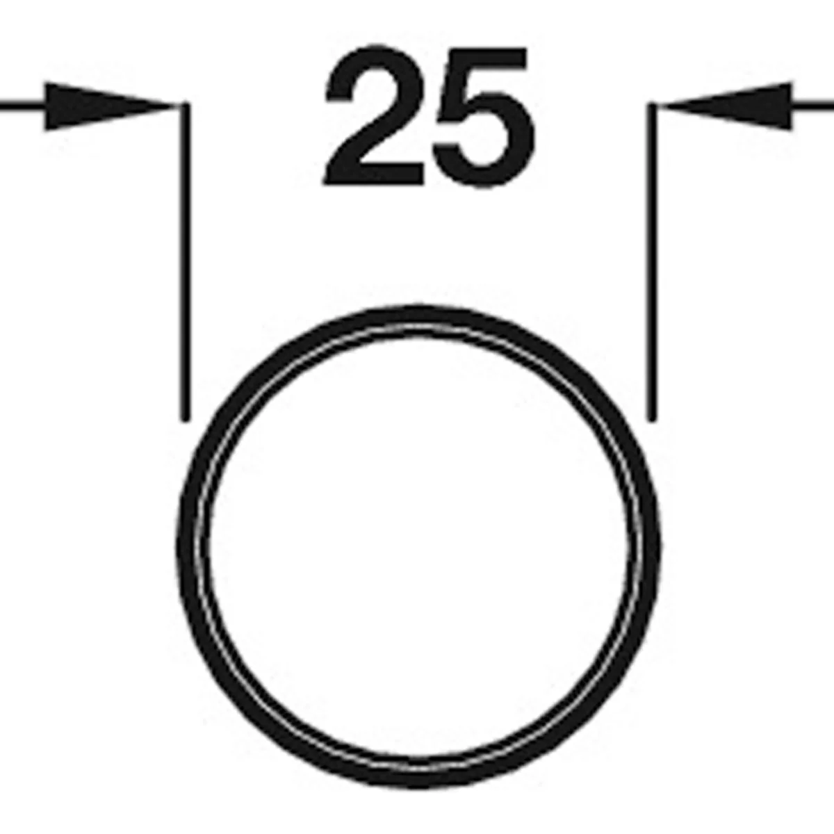 STRAIGHT RAIL TUBE D25x6000 ST/POL - Image 2