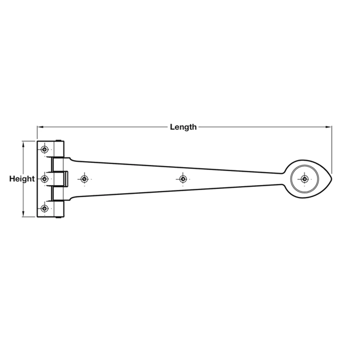 STRAP HINGE ARROW 460x100 IR/BLK - Image 2