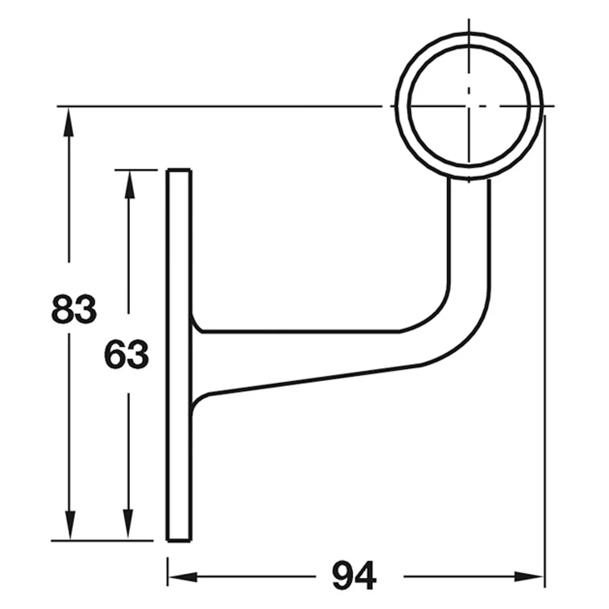 STREAMLINE BAR RAIL BRACKET D38 PCP - Image 2