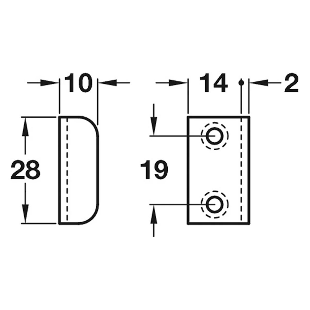 STRIKING PLATE SCREW 14x28x10 ST/NP - Image 2