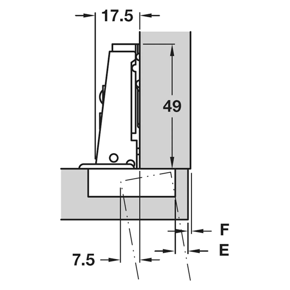 STST 100deg HINGE FULL SCREW SLIDE - Image 2