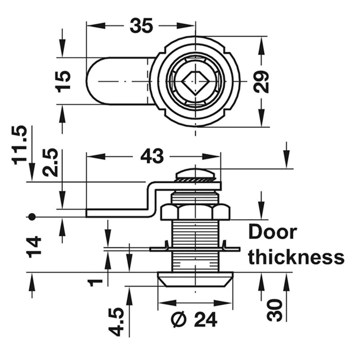 SY3K CAM LOCK CASE CRANK CC ST/PNP - Image 2